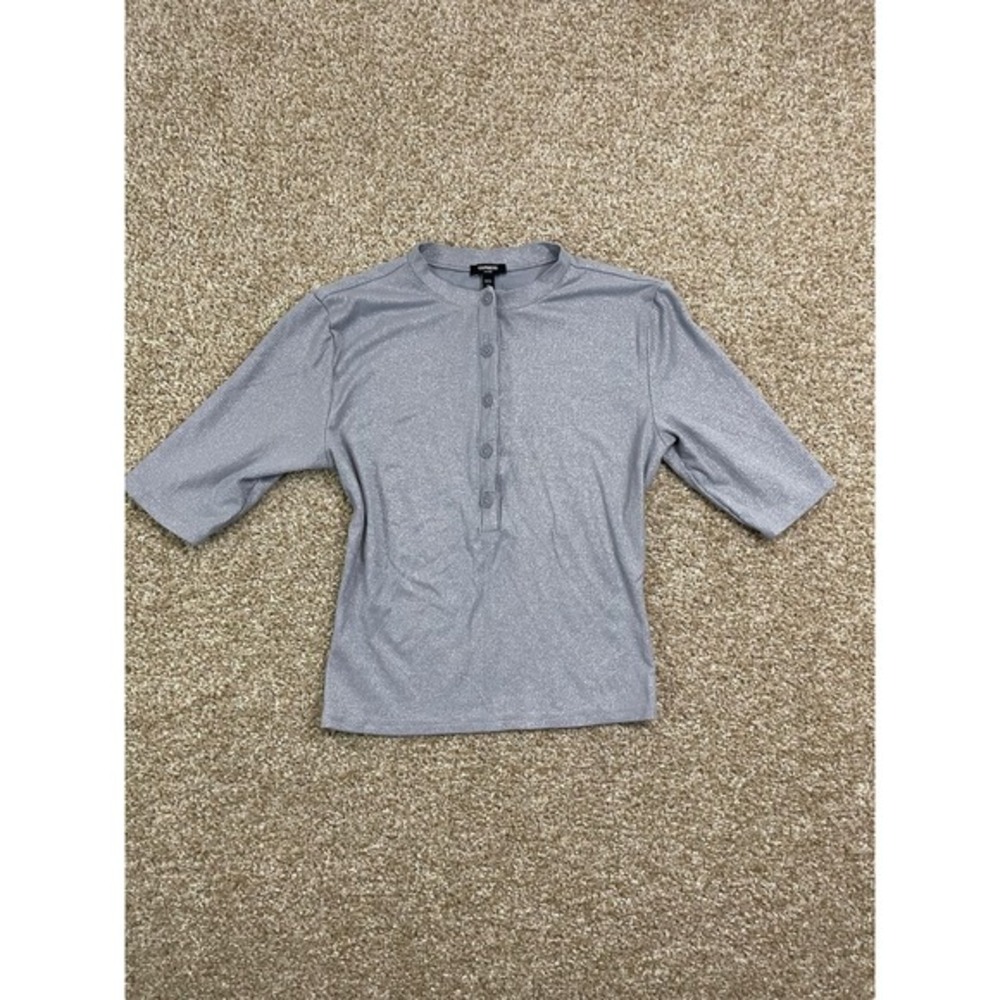 Express Shirt‎ Women's Xs Bluegray Henley Preppy Outdoors Classiccore
